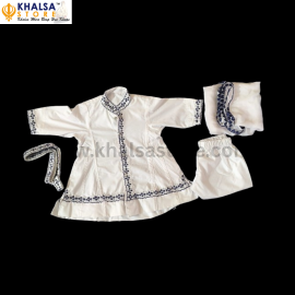 Kids Embroidery chola set for girls with dupatta & pajami, gatra & Khajana (white)