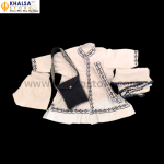 Kids Embroidery chola set for girls with dupatta & pajami, gatra & Khajana (white)
