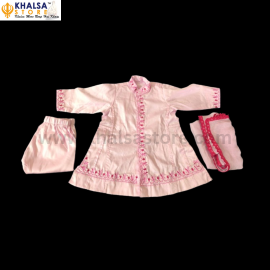 Kids Embroidery  chola set for girls with dupatta and pajami (Baby pink)