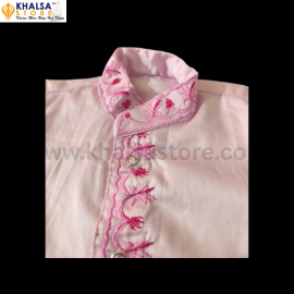 Kids Embroidery  chola set for girls with dupatta and pajami (Baby pink)