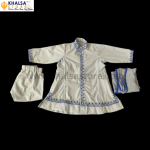 Kids Embroidery   chola set for girls with dupatta and pajami  (light grey)