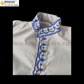 Kids Embroidery   chola set for girls with dupatta and pajami  (light grey)