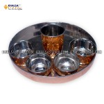 Copper Steel Thaali Set (6 PCs)