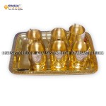 Tray with Cup brass 7 piece set