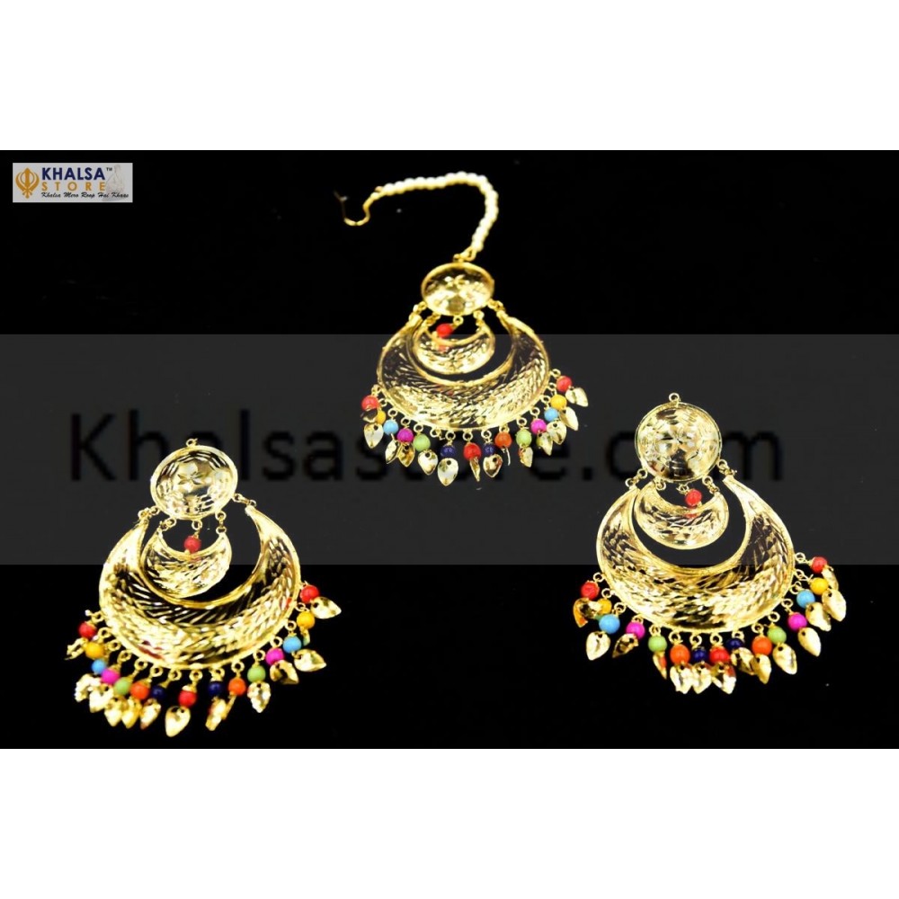 Classy Jadau Pearl Mala Earring Tikka Necklace Set – Amazel Designs